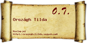 Országh Tilda névjegykártya