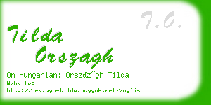 tilda orszagh business card